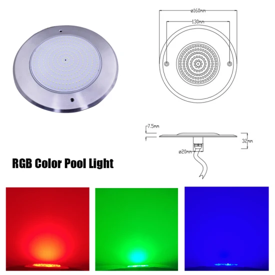 230 mm 35 Watt RGB/RGBW 2 Schrauben Wandmontage-LED-Unterwasser-Poolleuchten