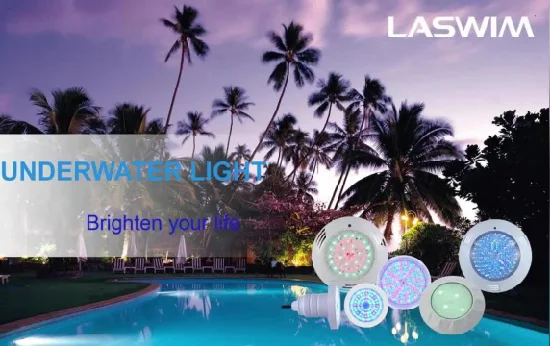 LED-Unterwasserleuchte, nischenloses flaches Licht, direkt zur Montage an der Poolwand mit Halterungsplatte, sehr einfache und bequeme Installation