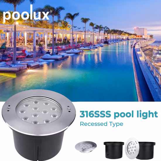 36 W 316 Edelstahl IP68 wasserdichte LED-Unterwasser-Einbauleuchte für Schwimmbad